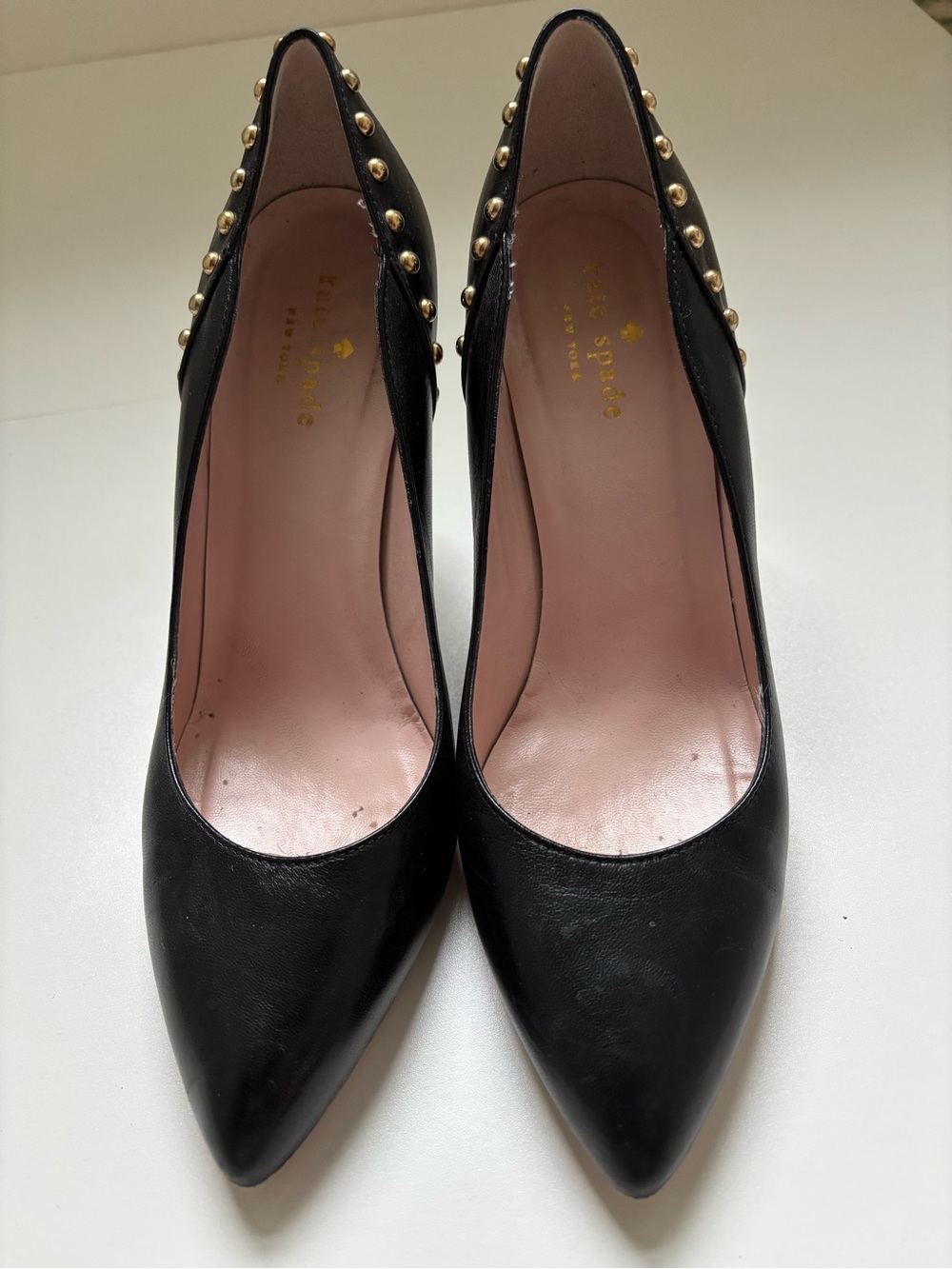 Kate Spade Black Studded Pointed-Toe Pumps- size 7